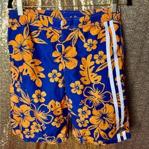 L.L. Bean Athletic Blue and Orange Floral Shorts